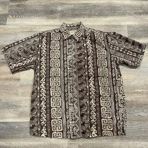Cooke Street Hawaiian Shirt Size Medium Dark Brown